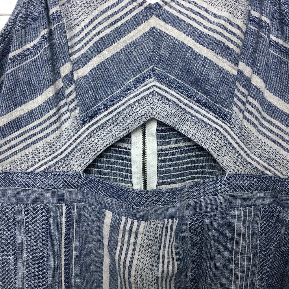 NEW Express Women's Chambray Linen Blend Dress Strappy Cutout size 4P - Picture 5 of 10